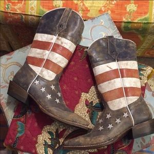 🇺🇸American Flag Roper Boots💫